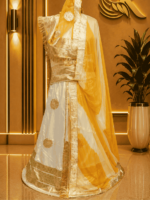 Anjali Satin Rajputi Poshak - Yellow