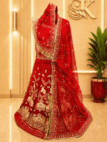 Kajal Semi Pure Rajputi Poshak - Red