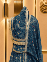 Vanya Semi Pure Rajputi Poshak - Teal Blue - Image 3
