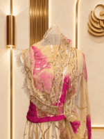 Alia Satin Rajputi Poshak - Peach Rani - Image 3