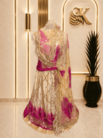 Alia Satin Rajputi Poshak - Peach Rani
