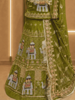 Mahi Fendy Silk Rajputi Poshak
-  Green - Image 2