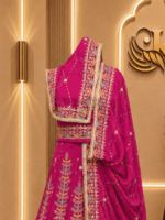 Camel Semi Pure Rajputi Poshak- Pink - Image 3