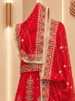 Camel Semi Pure Rajputi Poshak-Red - Image 3