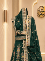 Camel Semi Pure Rajputi Poshak-Green - Image 3