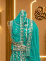 Banarasi Rajputi Poshak - Rama Green 2 - Image 3