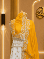 Esha Fendy Silk Rajputi Poshak
-  Yellow - Image 3