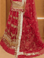 Laila Semi Pure Rajputi Poshak - Red - Image 3