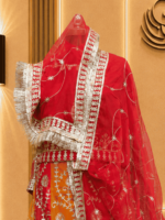 Radhika Semi Pure Rajputi Poshak -Red - Image 3