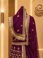 Aarya Semi Pure Rajputi Poshak- Wine - Image 3