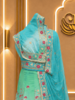 Amaya Semi Pure Rajputi Poshak- Sky Blue - Image 3