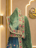 Amaya Semi Pure Rajputi Poshak- Green - Image 3