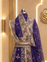 Dhara Semi Pure Rajputi Poshak- Purple - Image 3