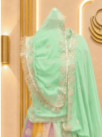 Avisha Organza Rajputi Poshak- Sea Green - Image 3