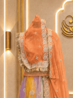 Avisha Organza Rajputi Poshak- Peach - Image 3