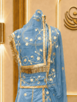 Lavya Satin Rajputi Poshak - Sky Blue - Image 3