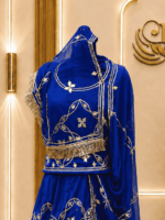 Raina Satin Rajputi Poshak - Royal Blue - Image 3