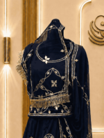 Raina Satin Rajputi Poshak - Navy Blue - Image 3
