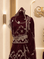 Raina Satin Rajputi Poshak - Maroon - Image 3