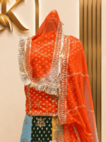 Sameera Banarasi Rajputi Poshak -  Orange - Image 3