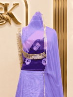 Rekha Satin Rajputi Poshak
 - Purple - Image 3