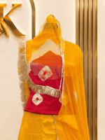 Rekha Satin Rajputi Poshak
 - Yellow Red - Image 3