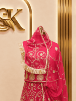 Rajbala Semi Pure Rajputi Poshak-Rose Pink - Image 3