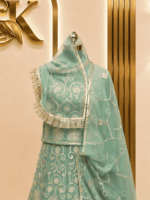 Rajbala Semi Pure Rajputi Poshak- Elaichi Green - Image 3