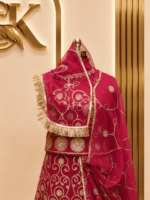 Rajbala Semi Pure Rajputi Poshak- Cherry Red - Image 3
