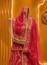 Aarti Semi Pure Rajputi Poshak - Cherry Red - Image 3