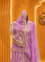 Aarti Semi Pure Rajputi Poshak
 - Levender Pink - Image 3