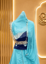 Rekha Satin Rajputi Poshak
 -Navy Blue - Image 3