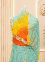 Apsara Organza Rajputi Poshak - Olive Green - Image 3