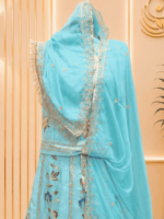 Chandni Fendy Silk Rajputi Poshak- Sea Green - Image 3