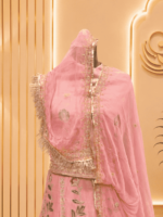 Chandni Fendy Silk Rajputi Poshak- Rose Pink - Image 3