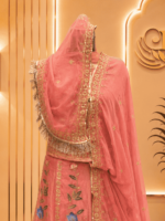 Chandni Fendy Silk Rajputi Poshak- Peach - Image 3