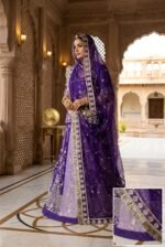 Kesar Semi Pure Rajputi Poshak - Purple