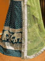 Kanika Satin Rajputi Poshak - Green - Image 2
