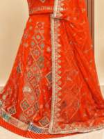 Supriya Semi Pure Rajputi Poshak- Orange - Image 2