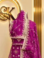 Supriya Semi Pure Rajputi Poshak- Light Wine - Image 3