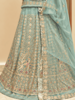 Priya Semi Pure Rajputi Poshak- Elaichi Green - Image 2
