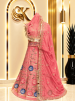 Chandan Fendy Silk Rajputi Poshak- Peach