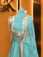 Kanika Satin Rajputi Poshak - Sea Green - Image 3