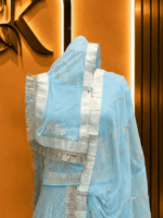 Kanika Satin Rajputi Poshak - Sky Blue - Image 3