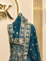 Durga D natural Rajputi Poshak- Teal Blue - Image 3