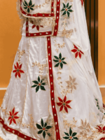 Ragini Satin Rajputi Poshak - White - Image 2