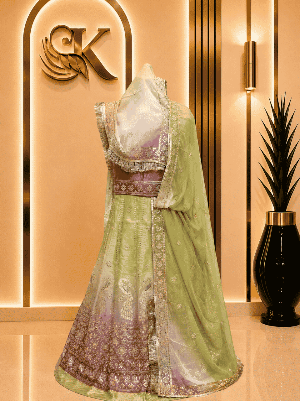 untitled-design-2-342 Saheli Glass Organza Rajputi Poshak- Shaded 3 - Image 1