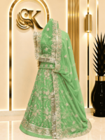 Rashmi Semi Pure Rajputi Poshak- Elaichi Green