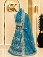 Rashmi Semi Pure Rajputi Poshak- Rama Green