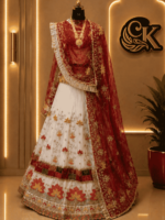 Kanchan Semi Pure Rajputi Poshak- Red